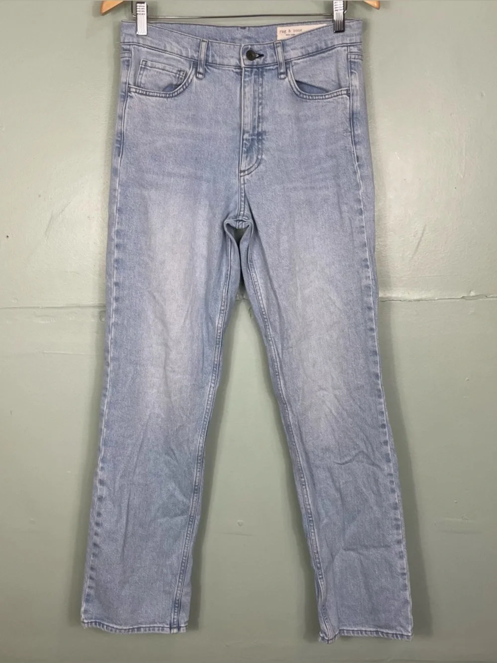 Rag & Bone Hattie Mid Rise Full Length Light Wash Women Size 28 Straight